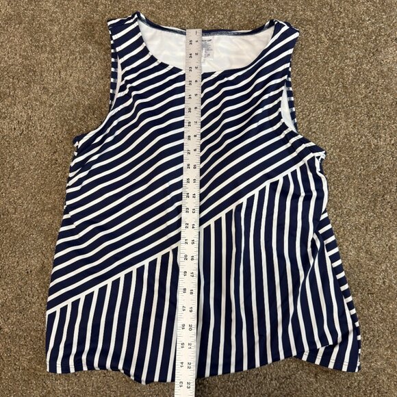 Lands' End Lycra Xtra Life Tankini Swimsuit Top Womens 18W Deep Sea Mixed Stripe - Picture 5 of 11